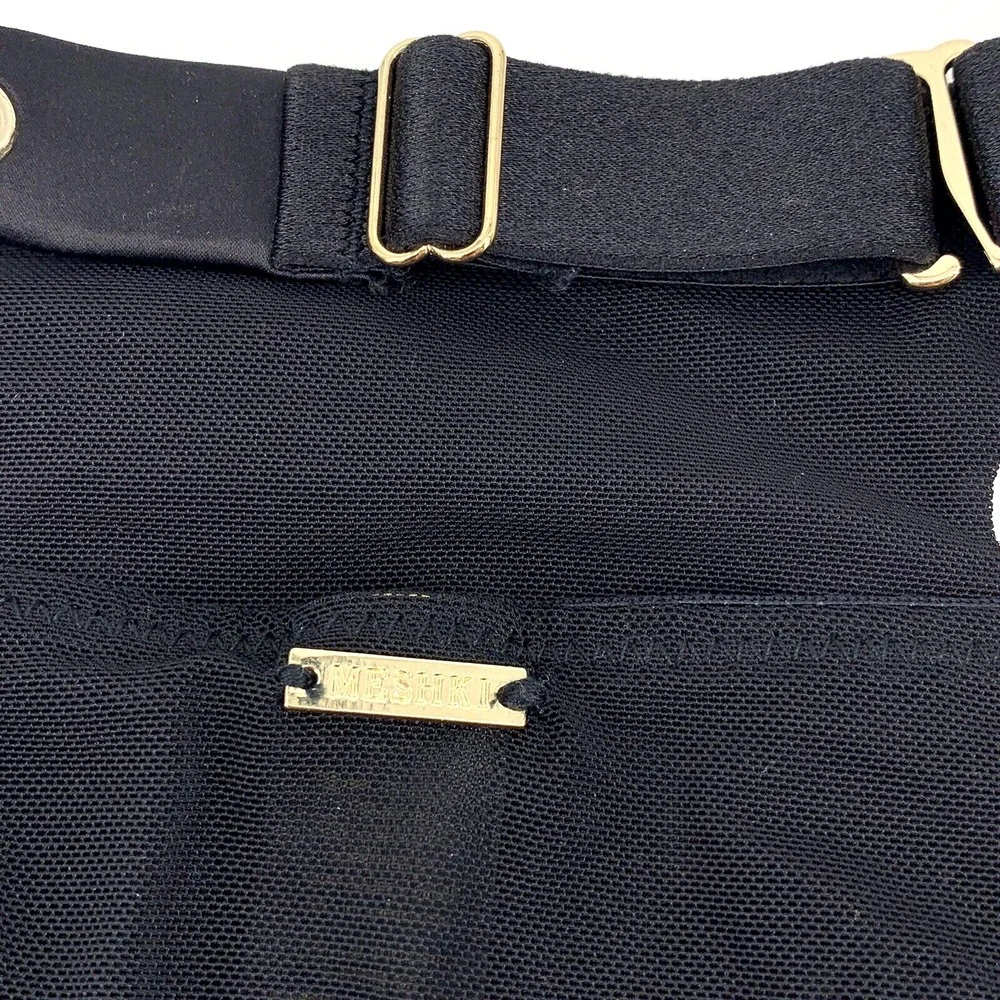 NWT MESHKI ALISON Satin Buckle Brazilian Briefs‎ Black size 10 New Bottoms Only - Picture 12 of 13